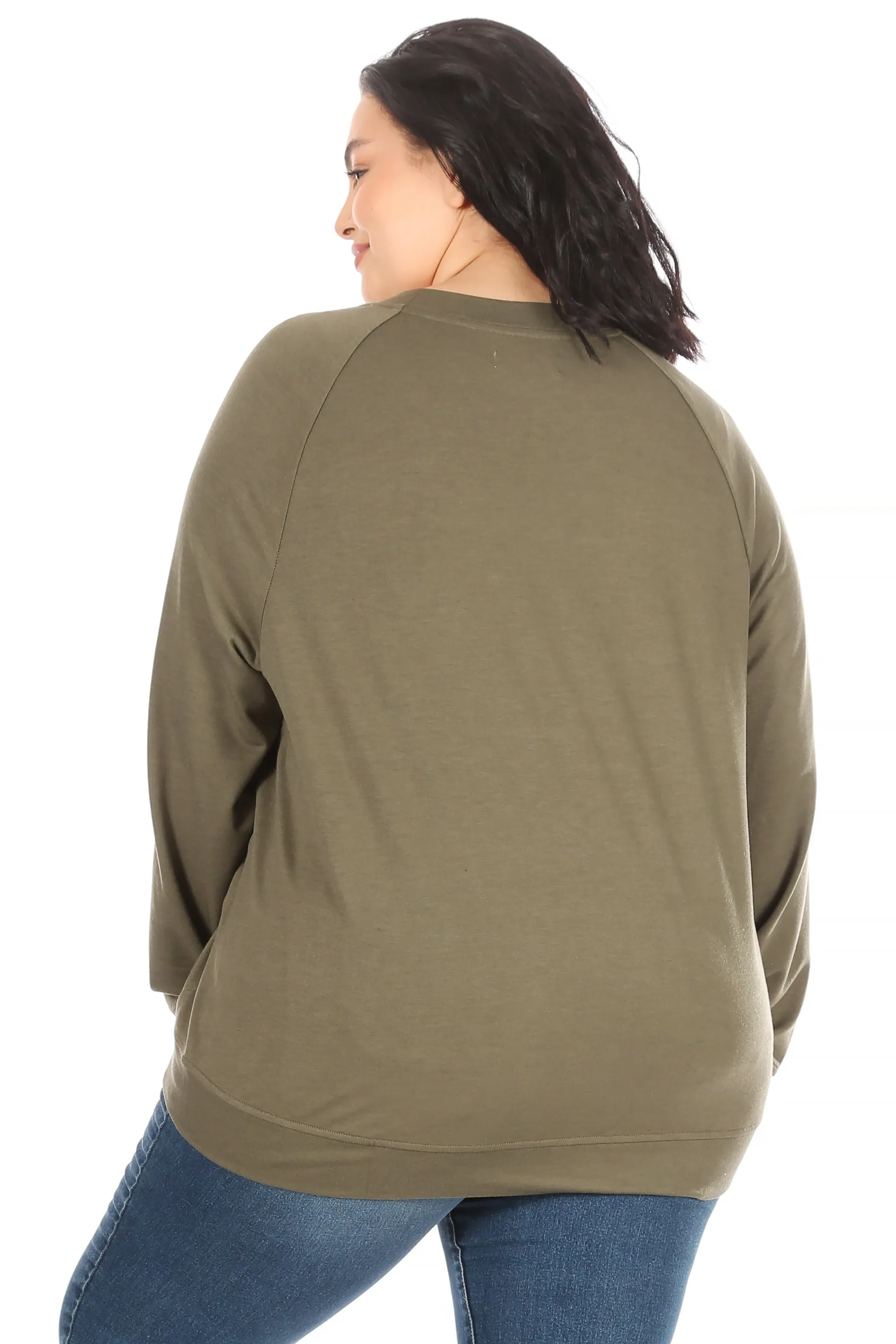 Women's "DAY OFF" Plus Size Studio Raglan Sweatshirt