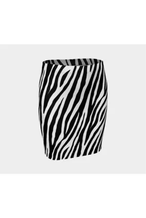 Zebra Print Fitted Skirt